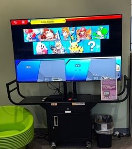 teen room gaming tv with game software program showing 